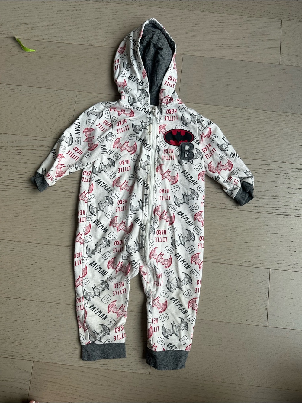 Batman Zip-Up Infant Hoodie - White, Gray